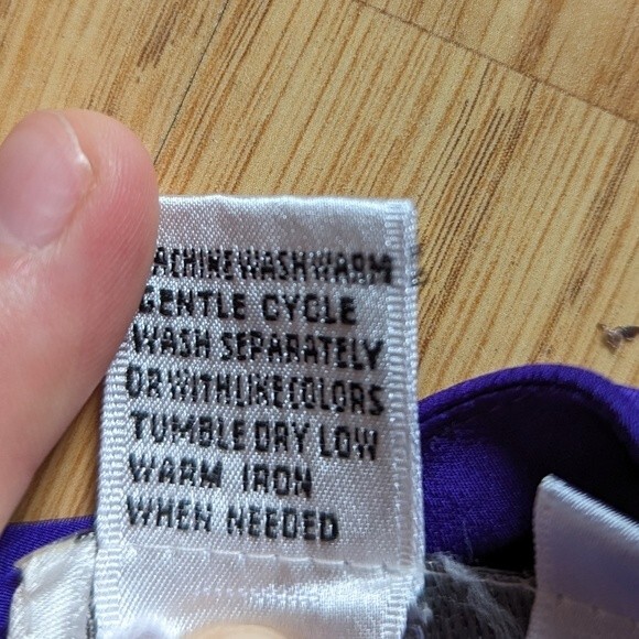 Justine Todd Vintage 80s Purple Ruffled Long Sleeve High Neck Blouse SZ 8 Large - Picture 4 of 7